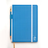 A Blackwing Lab 04.18.23 - blue A5 notebook with white grid printed on front
