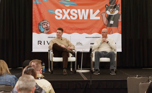 President and Vice President of Blackwing sitting on a stage at SXSW