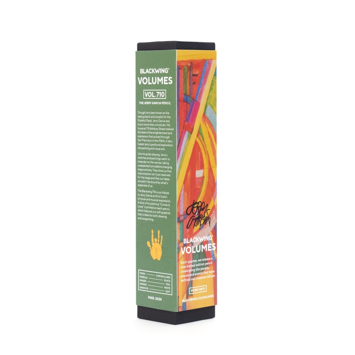 Limited edition Blackwing Volume 710 (Set of 12) pencils' box with colorful abstract design inspired by Jerry Garcia