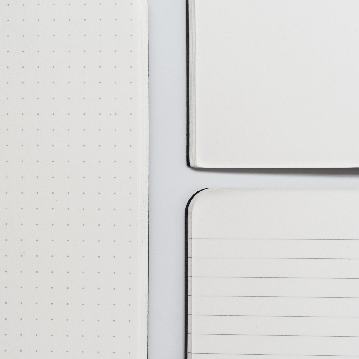 black A6 memo book paper types - blank, dot, ruled