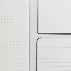 black A6 memo book paper types - blank, dot, ruled