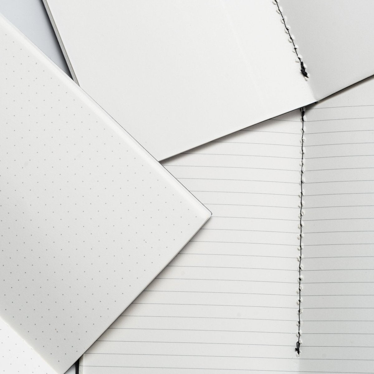 black A6 memo book paper types - blank, ruled, dot