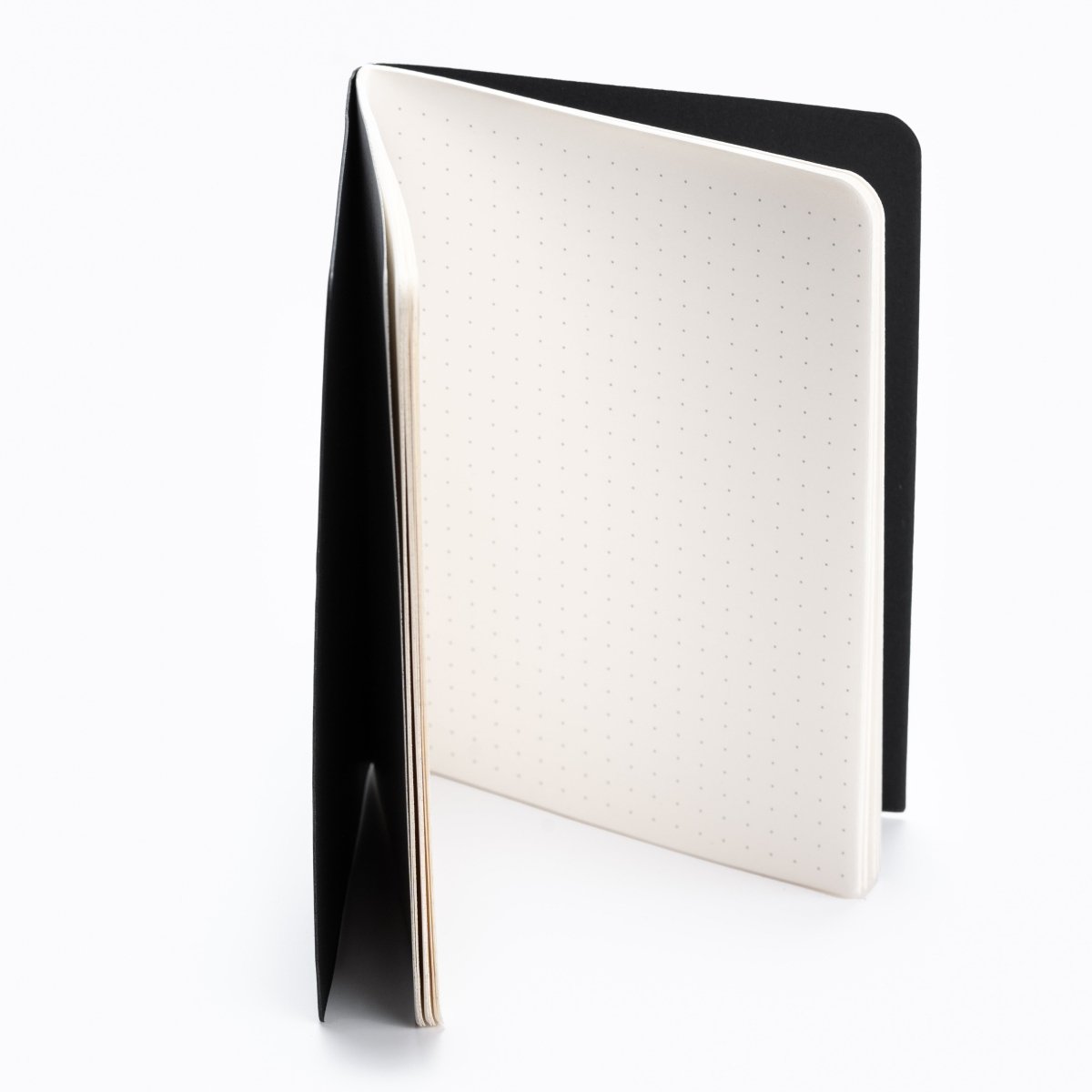black A6 memo book with dot-grid paper