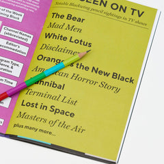 Inside of the Quarterly Zine showing section about As Seen on TV