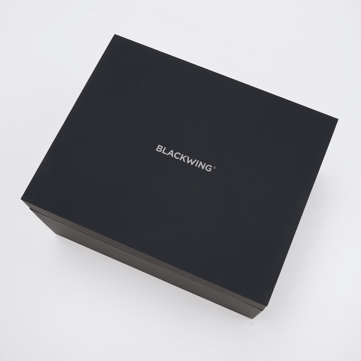 A matte black rectangular product box with the brand name 'BLACKWING' printed in white on the top, photographed on a clean white background.