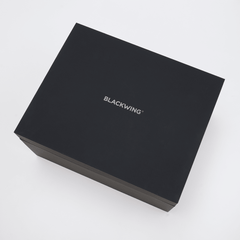 A matte black rectangular product box with the brand name 'BLACKWING' printed in white on the top, photographed on a clean white background.