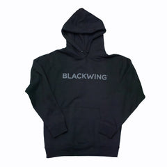 Black Cotton/Polyester hooded sweatshirt with Blackwing logo across front chest