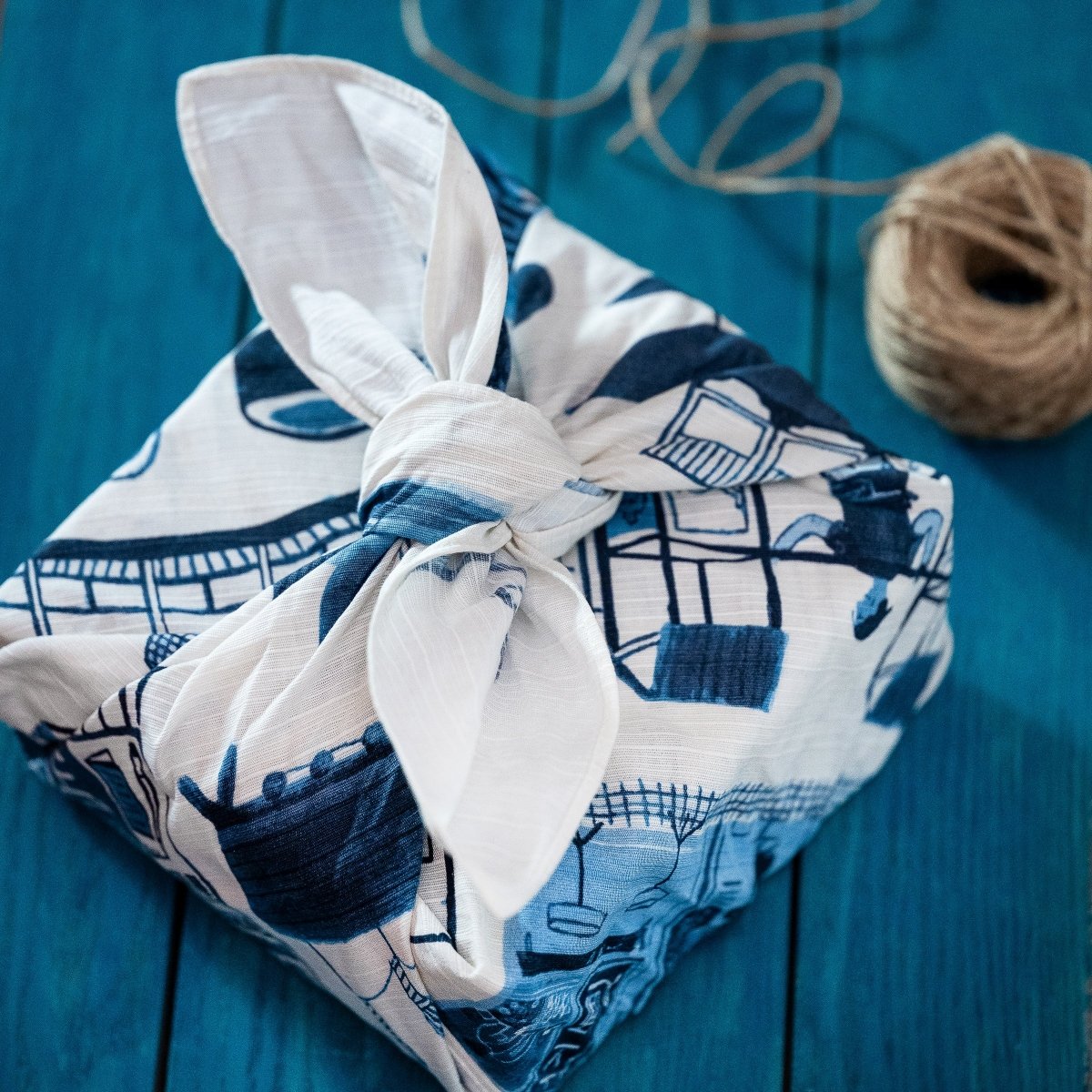 Blackwing furoshiki used as a gift wrap
