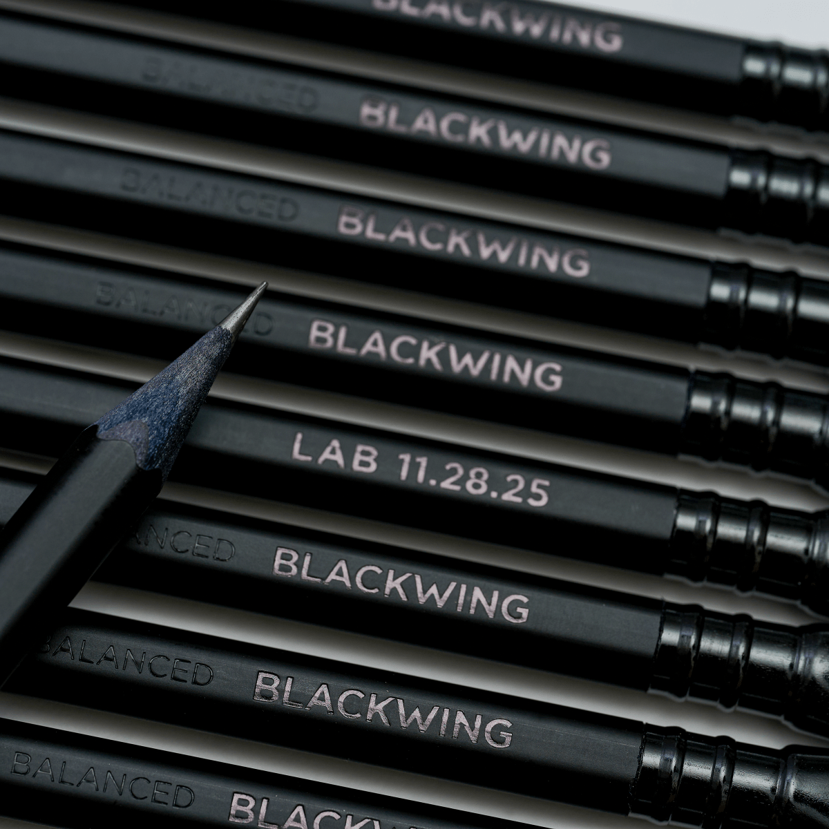 Blackwing 11.28.25 Lab Pencils, featuring a total black design