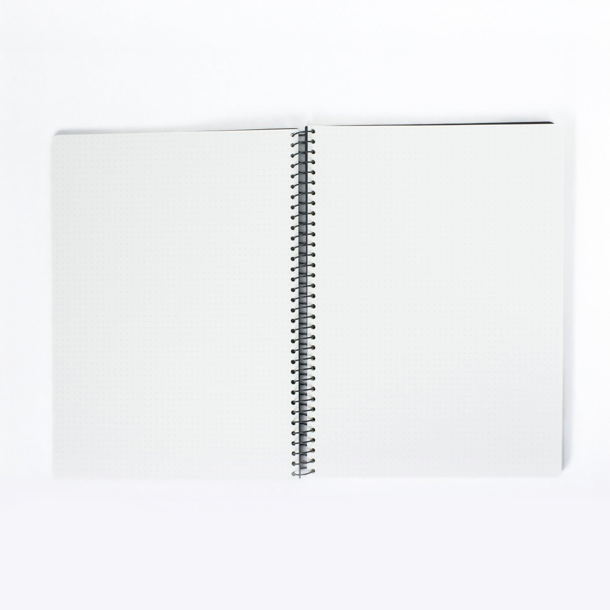 Blackwing A4 Spiral Notebook with dot-grid pages laying open on a white background