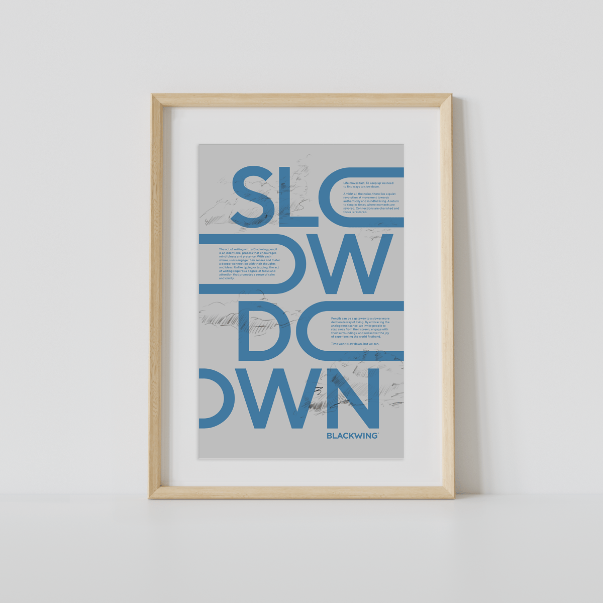 Slow Down graphic in picture frame