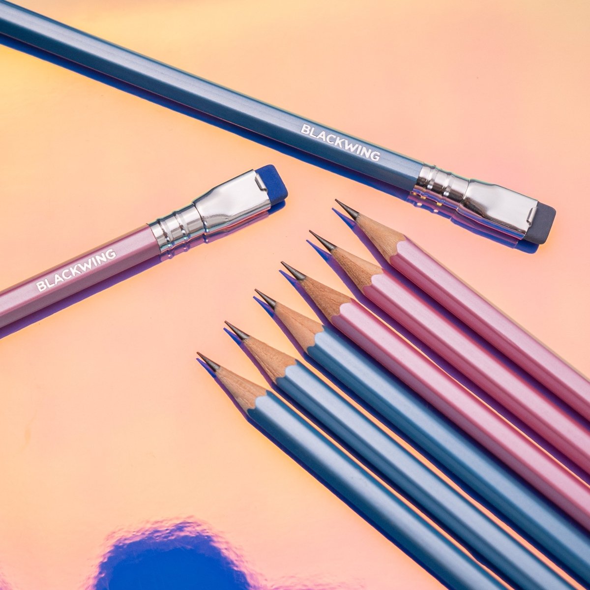 Blackwing Pearl blue and pink pencils