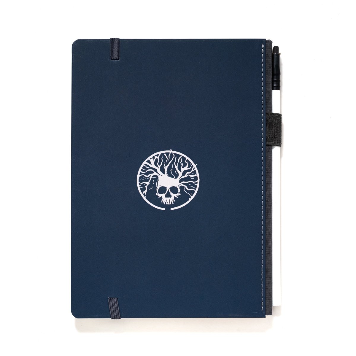 A Blackwing Artist Series Slate Notebook - Andrea Sorrentino & Jeff Lemire with a skull logo on it and a Blackwing pencil.