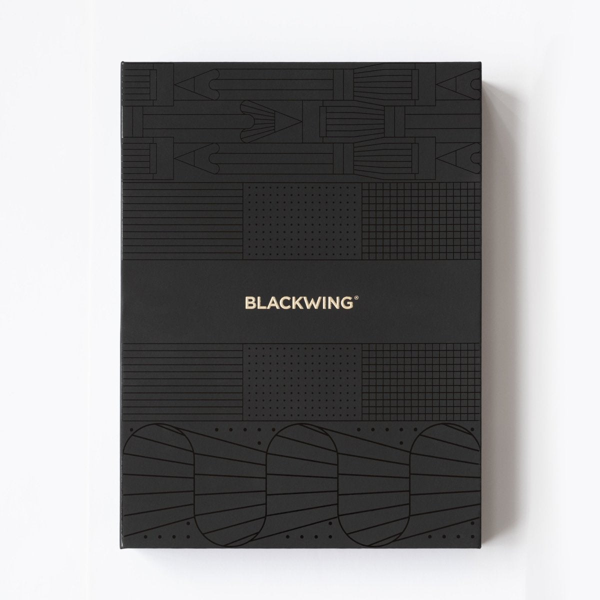 Black gift box with 'Blackwing' printed on the front on a white background.