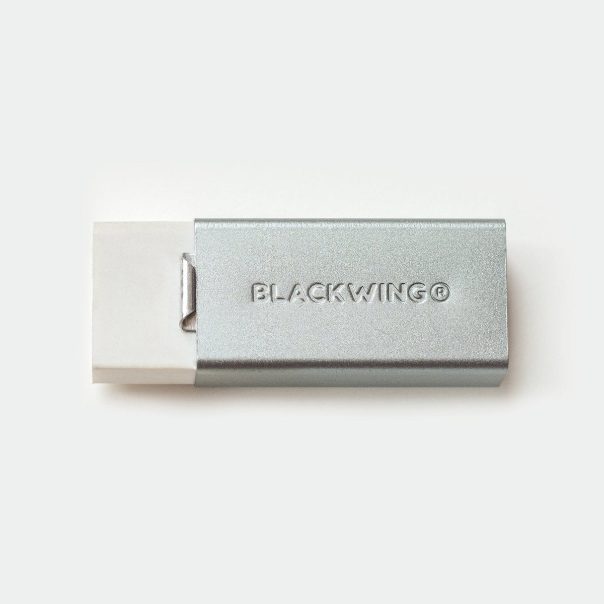 Blackwing Soft Handheld Eraser in white with silver holder