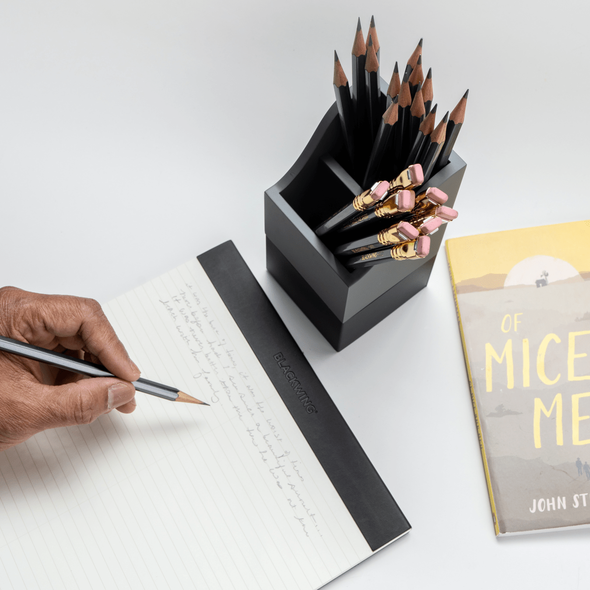 pencil cup with 2 sections