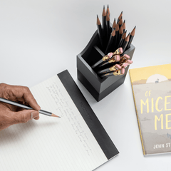pencil cup with 2 sections