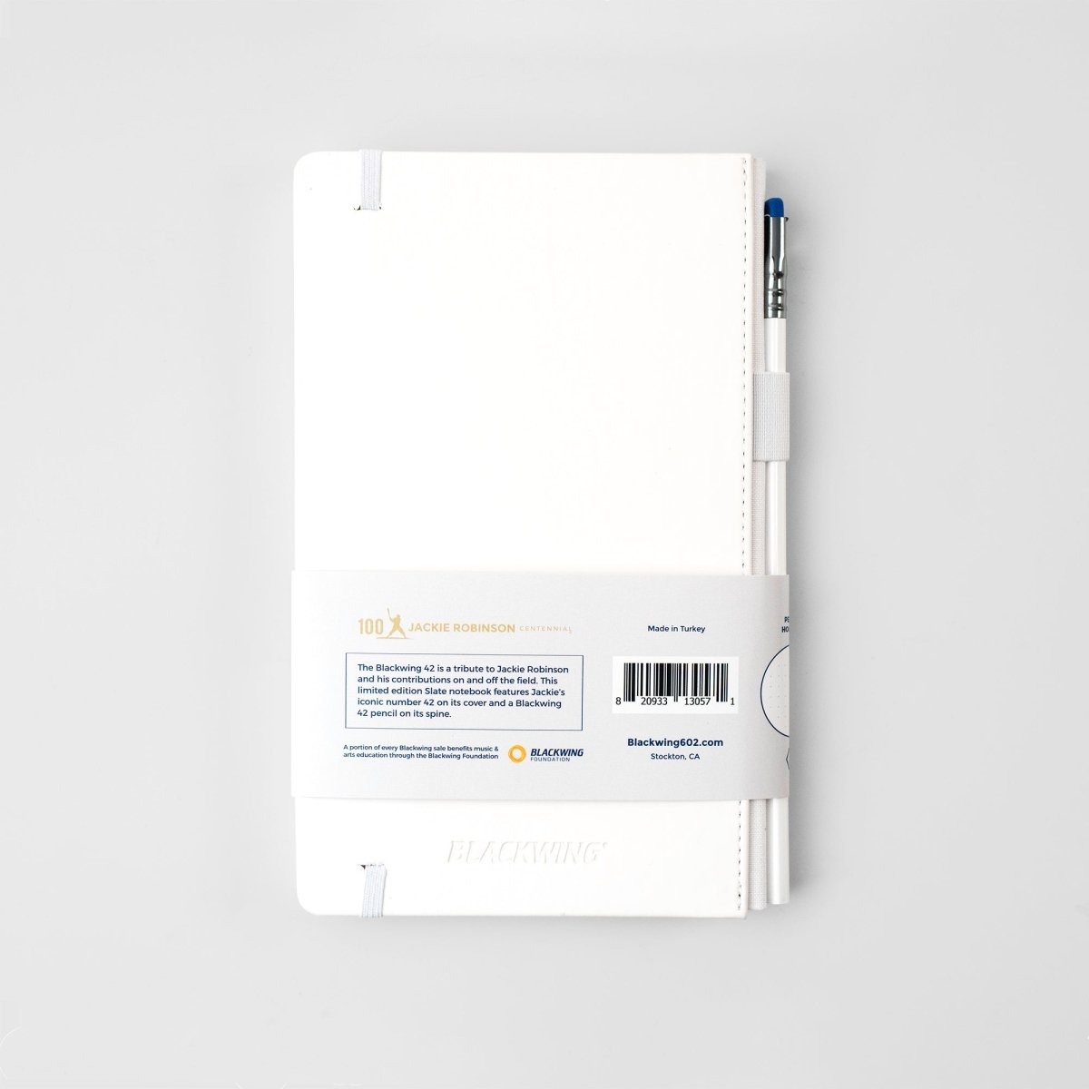 Blackwing Volume 42 White Slate Notebook and Pencil - a tribute to Jackie Robinson