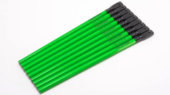 Blackwing Lab 08.25.22: A cluster of green and black pencils on a white surface.