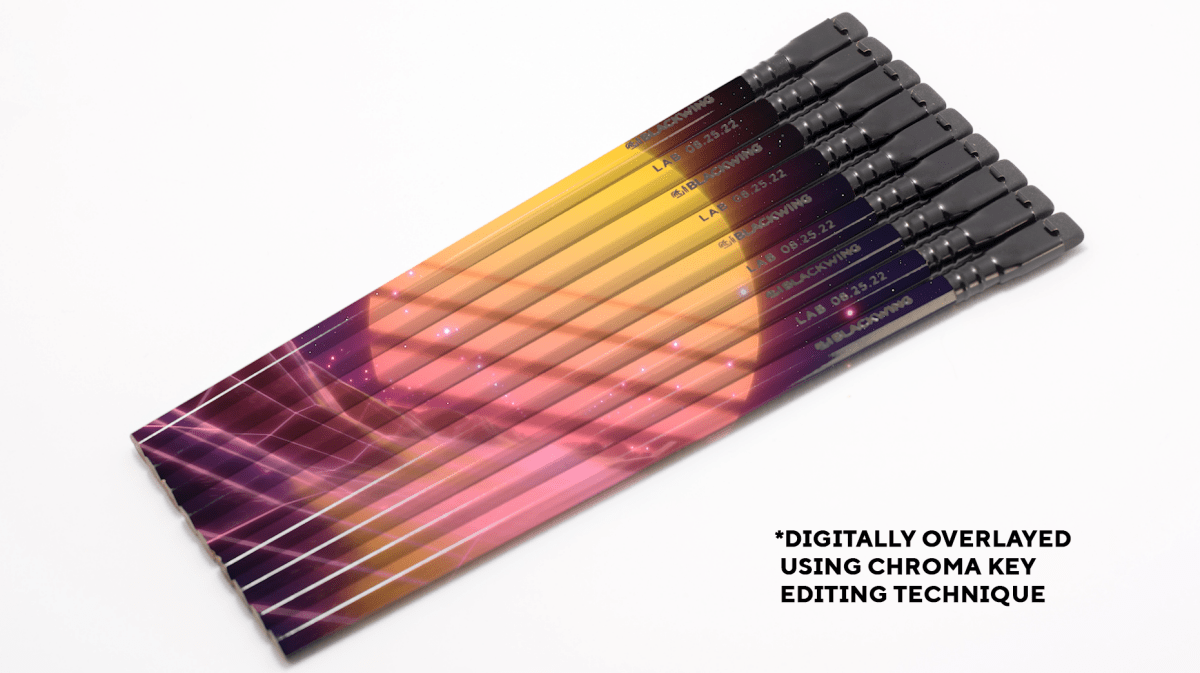 A Blackwing Lab 08.25.22 - Set of 12 with a rainbow design.