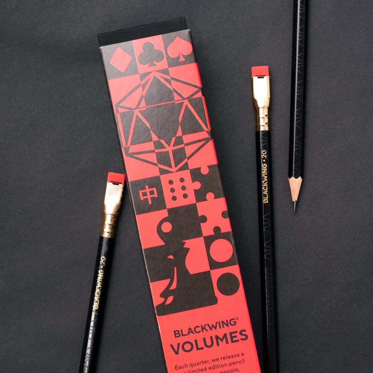 Blackwing Volume 20 pencils, black and red