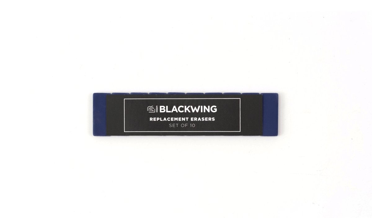 Blackwing Replacement Erasers in dark blue, set of 10