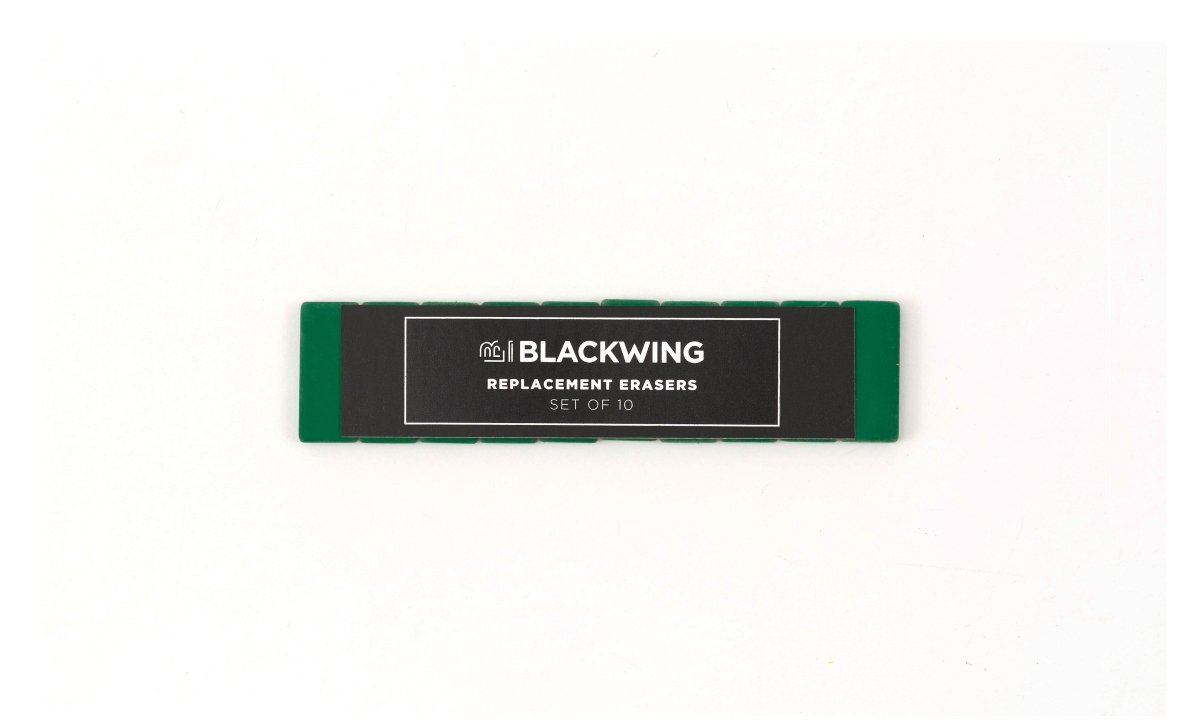 Blackwing Replacement Erasers in forest green, set of 10