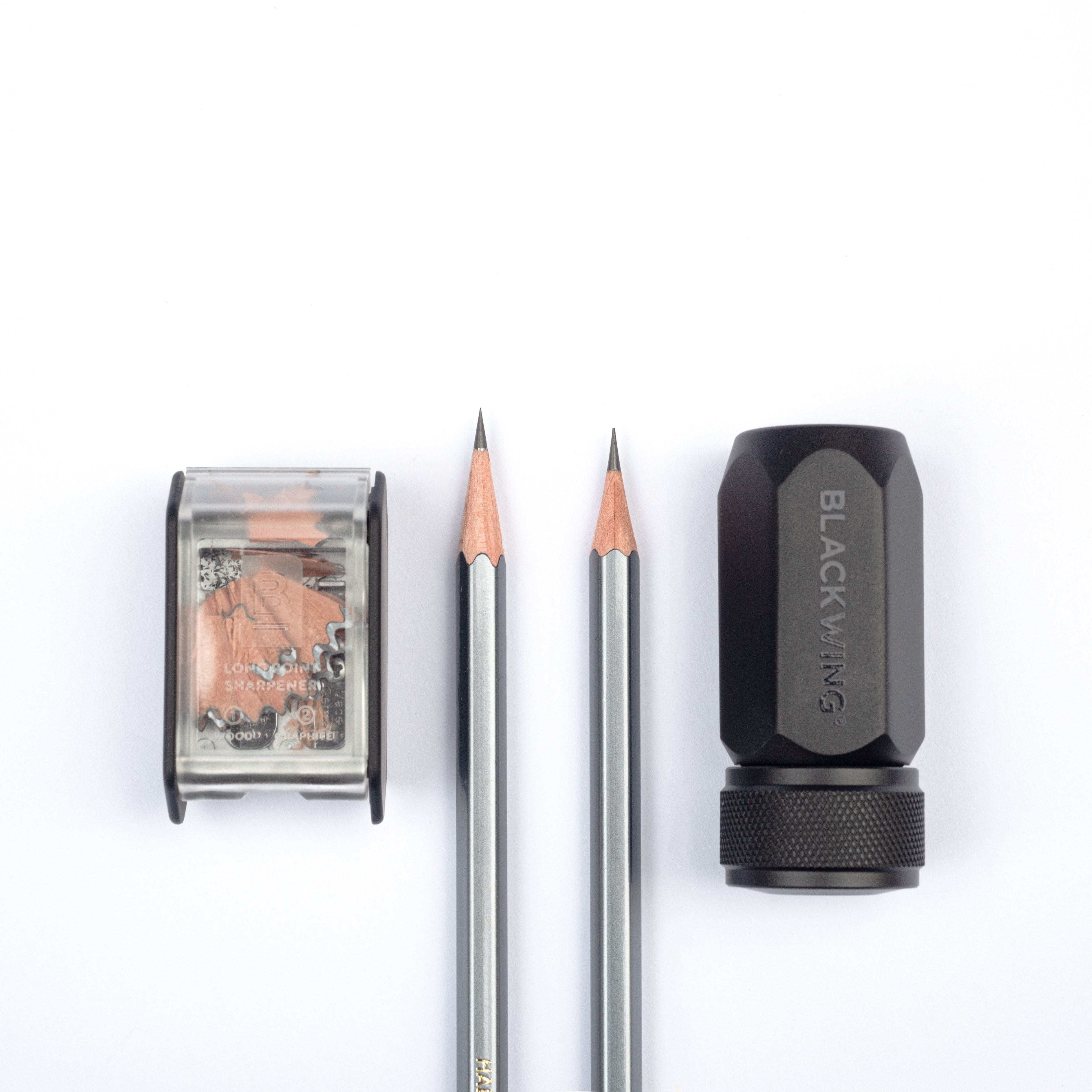 Blackwing Long Point Sharpener Point Comparison to two-step sharpener