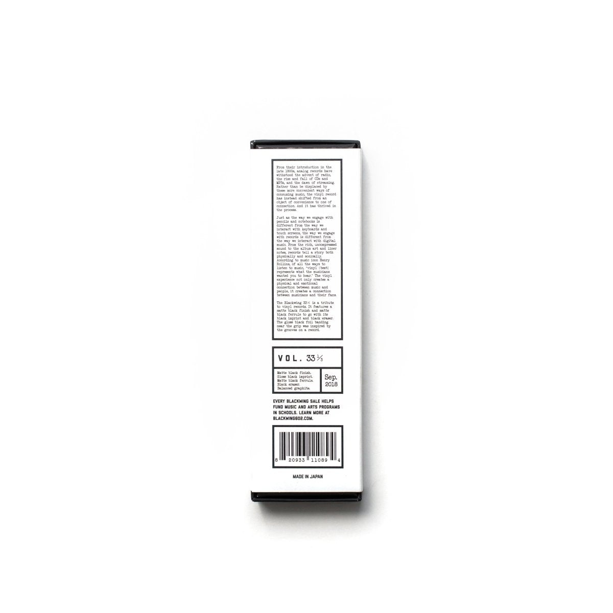 Blackwing Volume 33 1/3 Box - Back