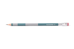 A Blackwing Volume 55 pencil with turquoise and light grey colors